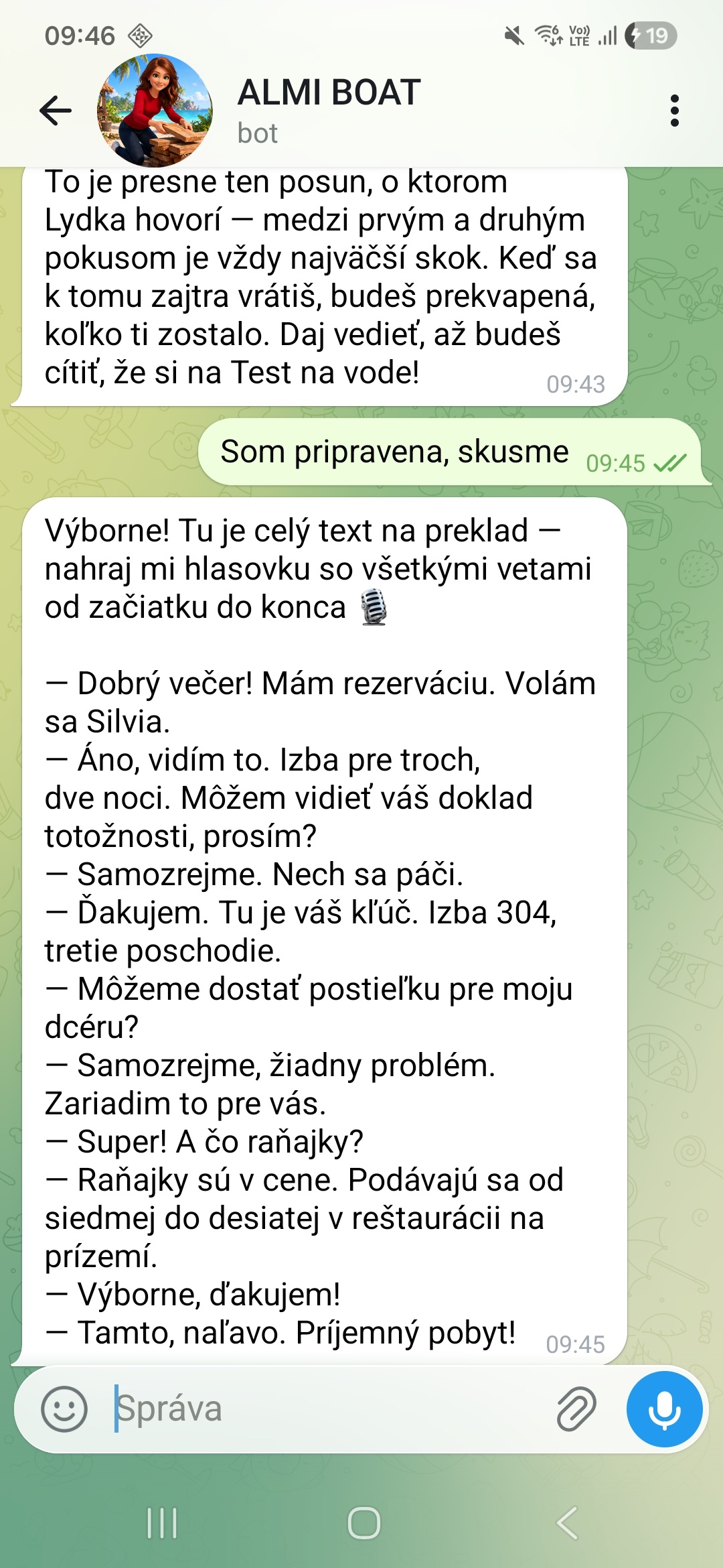 Zadanie Testu na vode — ALMI pošle text po slovensky