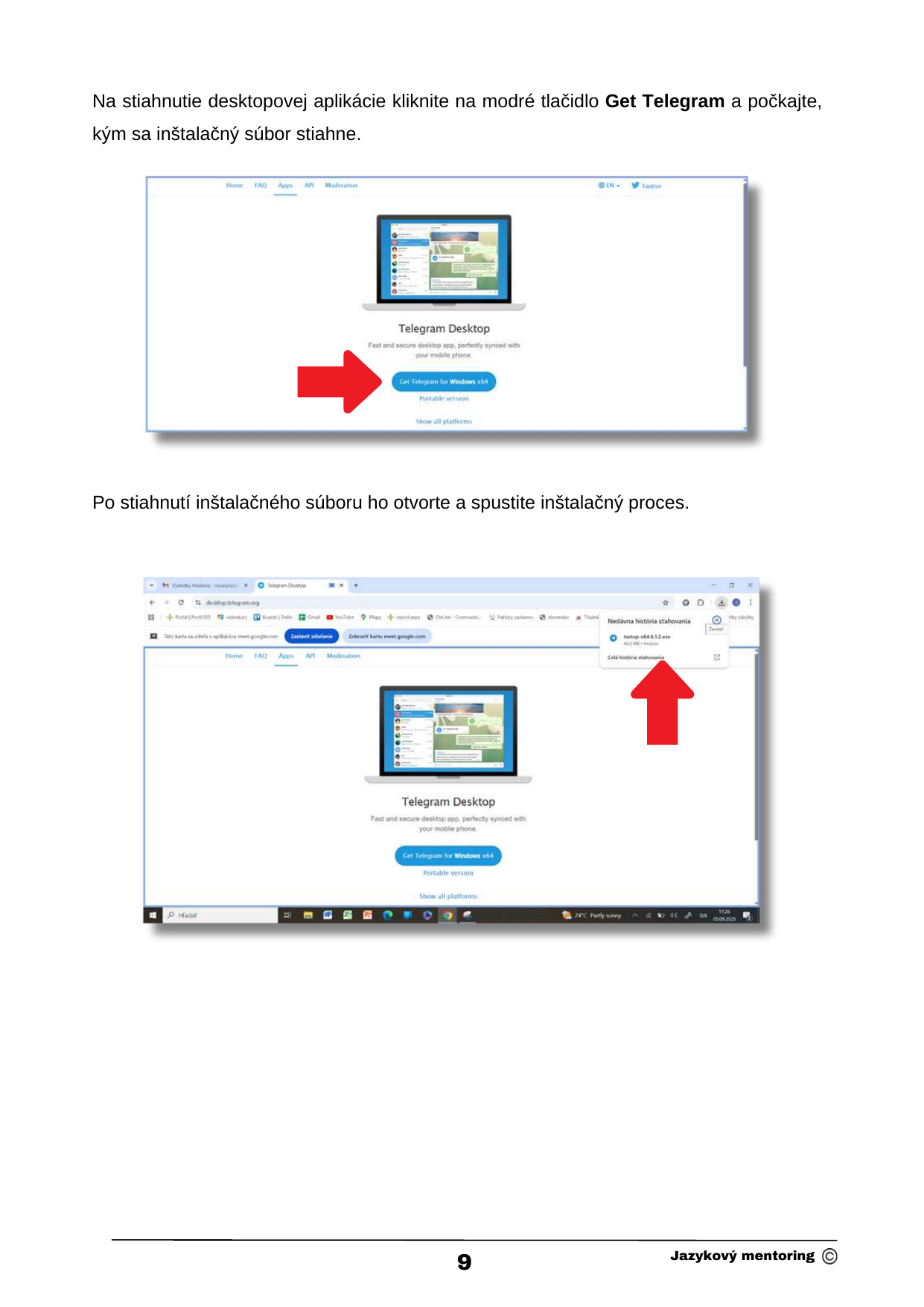 Inštalácia desktop aplikácie