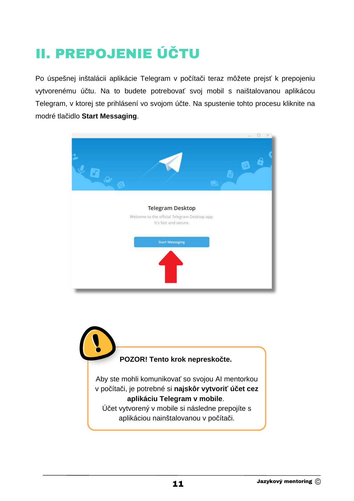 Start Messaging na počítači